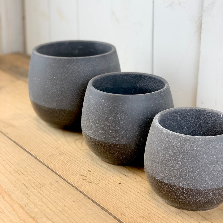 Black Speckled Two-Toned Pots