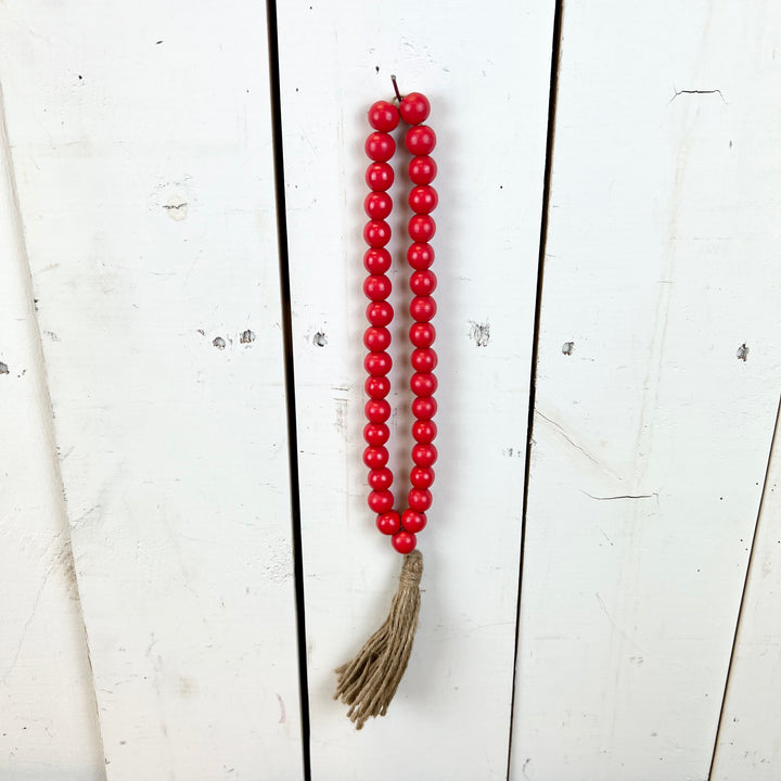 Red Beaded Loop with Valentine Tassel