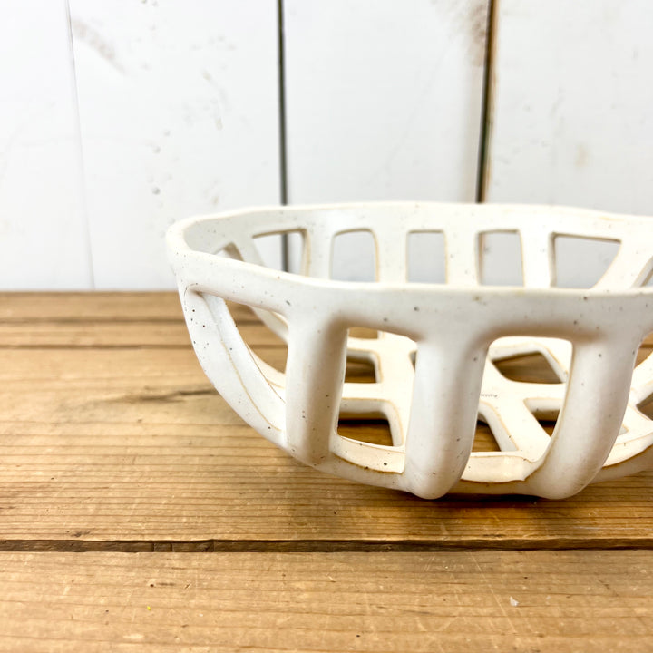 Stoneware Cream Baskets