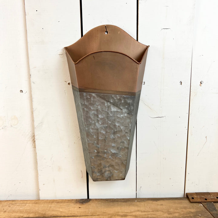 Copper and Galvanized Wall Pocket