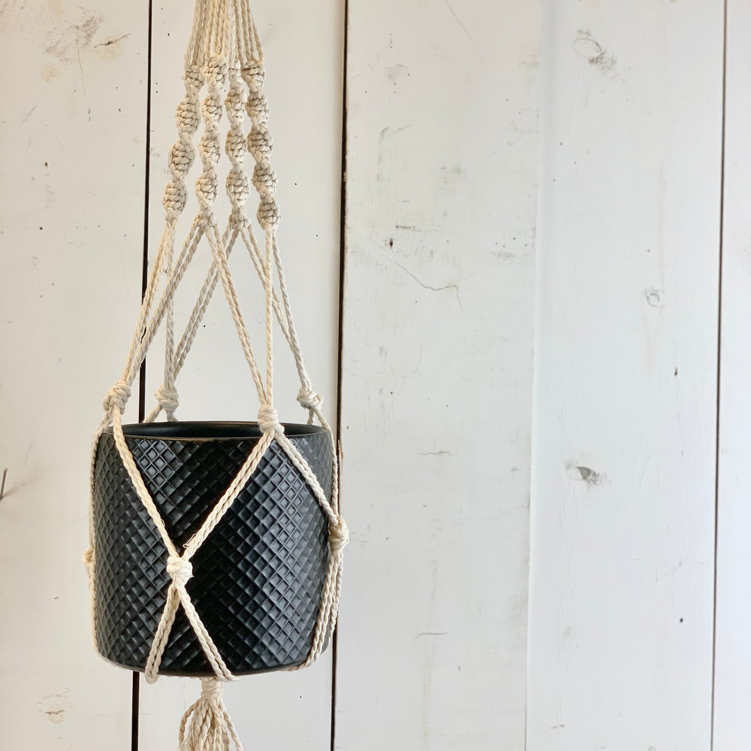 Ivory Crisscross Macramé Hanger