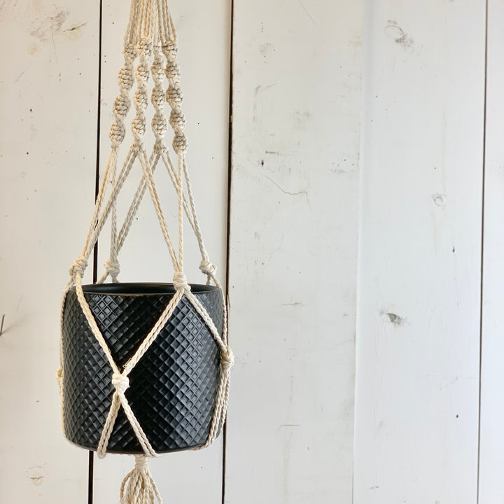 Ivory Crisscross Macramé Hanger