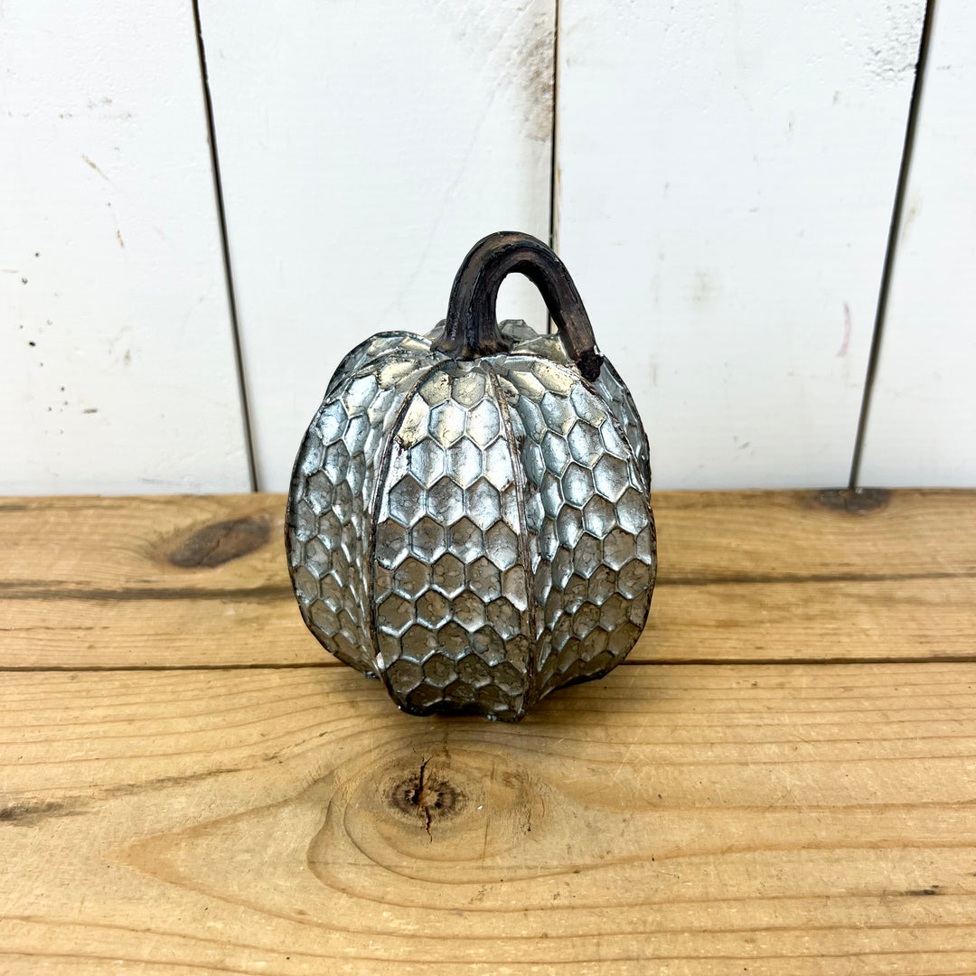 Galvanized Looking Resin Pumpkins