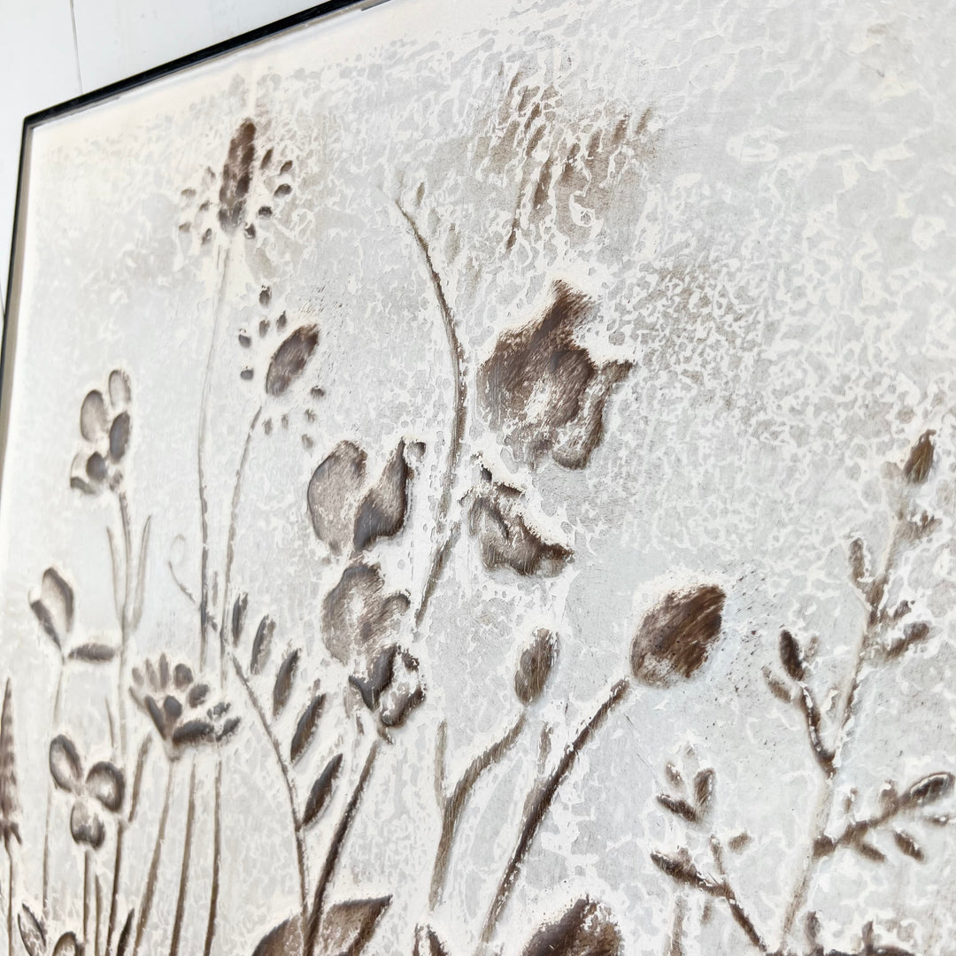 Embossed Floral Wall Print