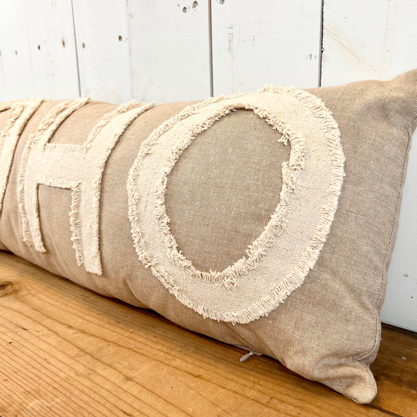 Tan “ HO HO “ Pillow