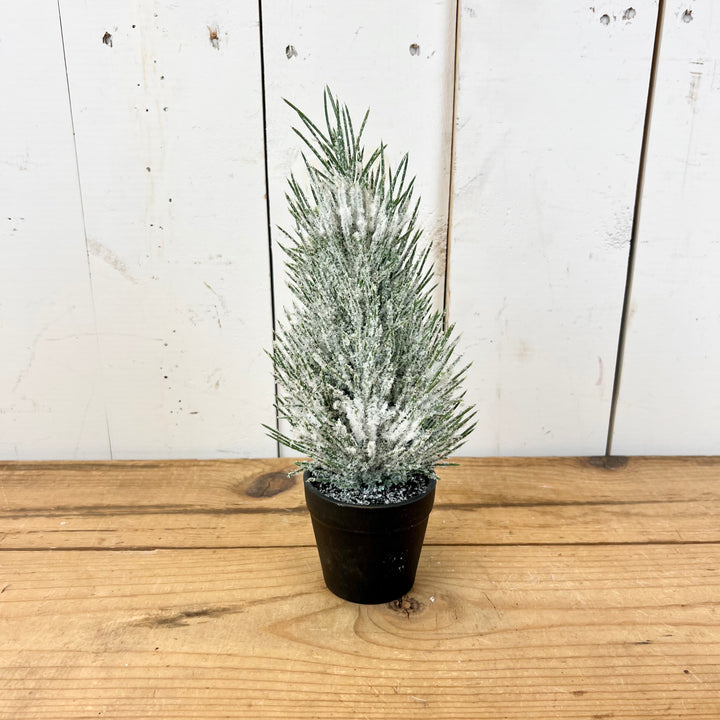 Small Flocked Potted Trees