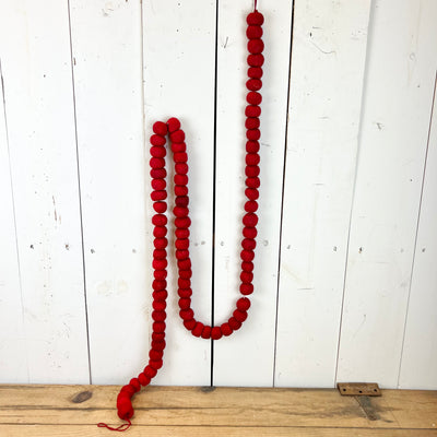 Red Wool Felt Bead Garland
