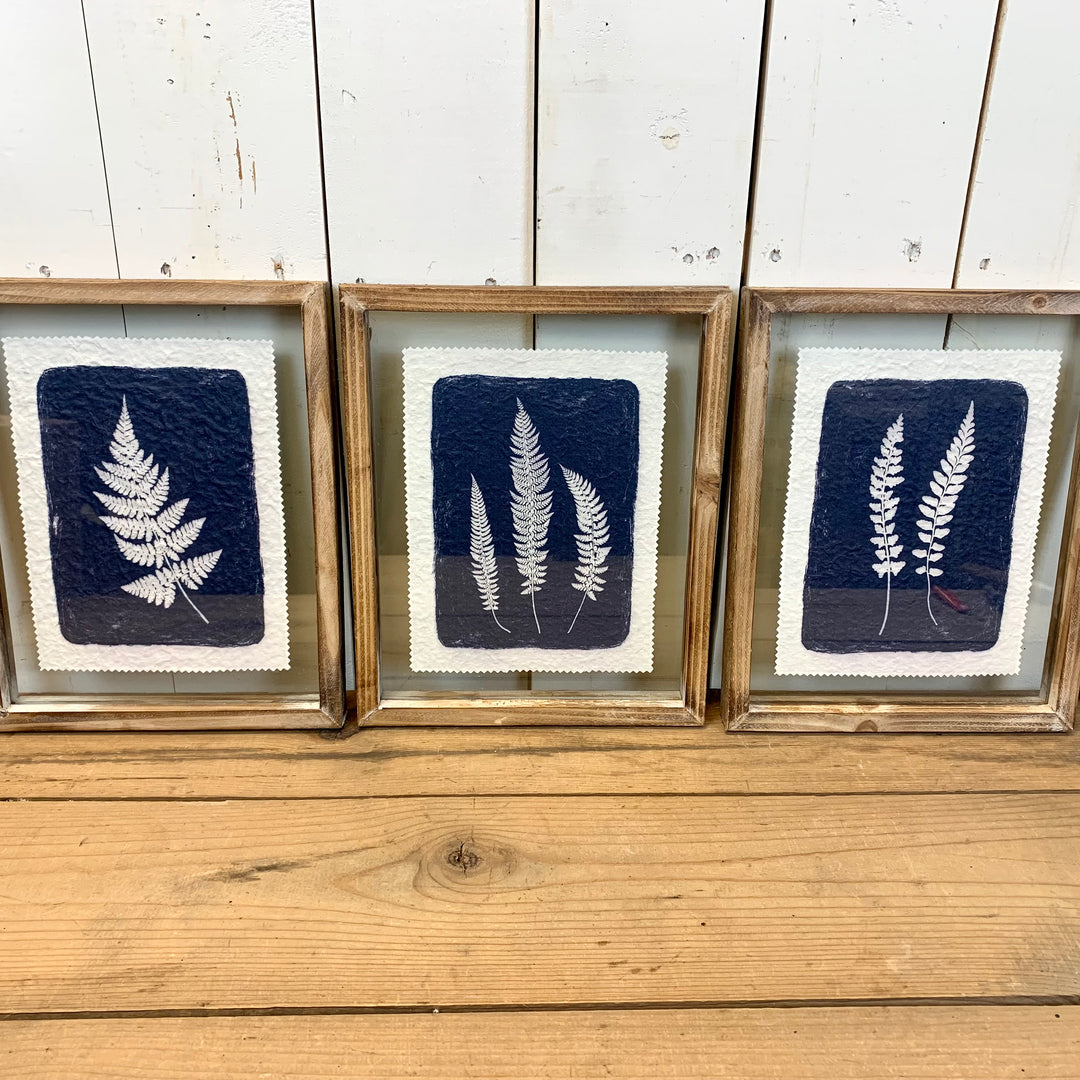 Textured Fern Prints, Set of Three
