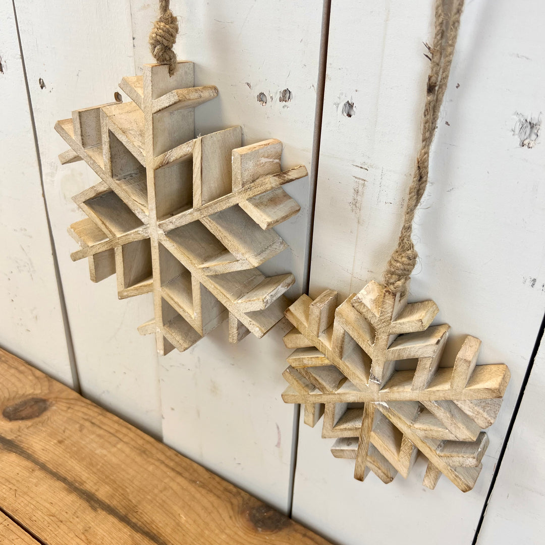 Wooden Snowflake Ornaments