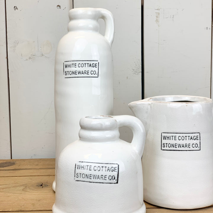 White Cottage Stoneware Vases