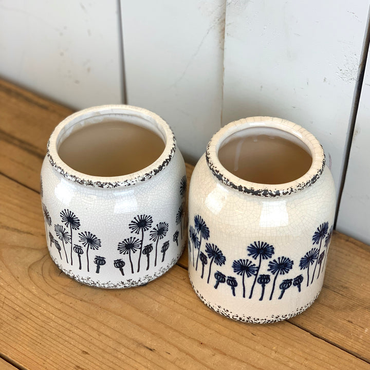 Blue Dandelion Vases
