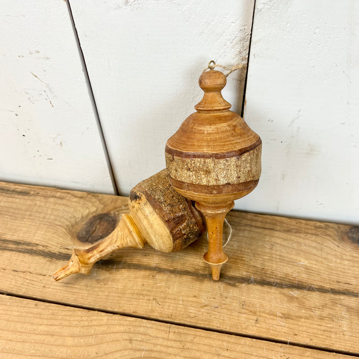 Mahogany Wood Finial Ornaments