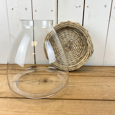 Wicker and Glass Hurricane