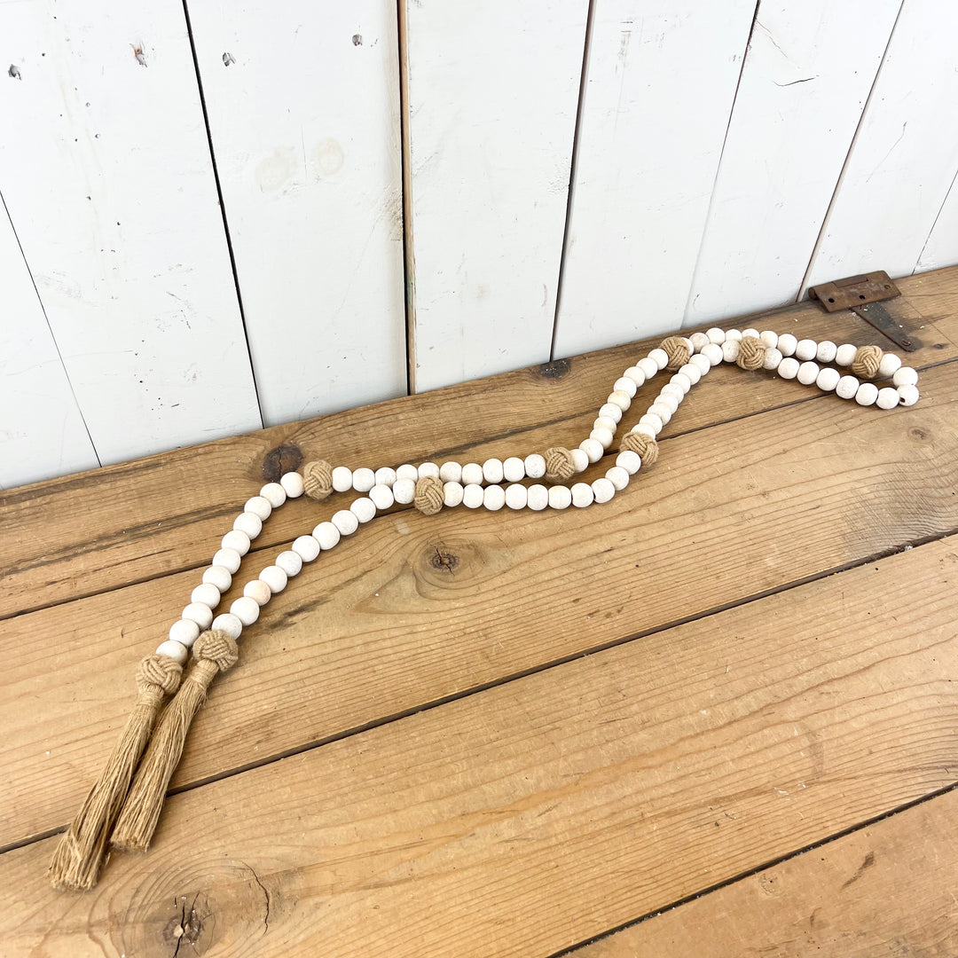 White Bead Garlands with Jute
