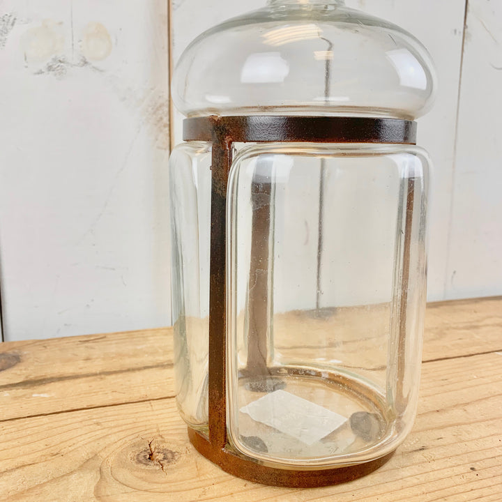 Glass Bottle with Metal Frame