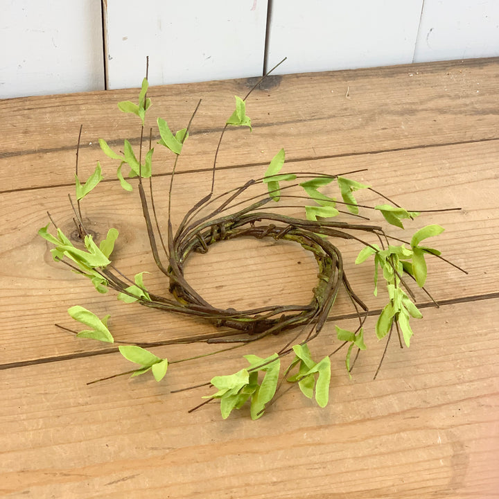 Spring Green Candle Ring Wreath
