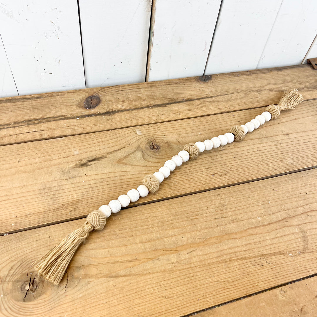 White Bead Garlands with Jute