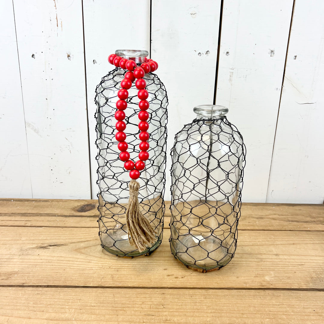 Red Beaded Loop with Valentine Tassel