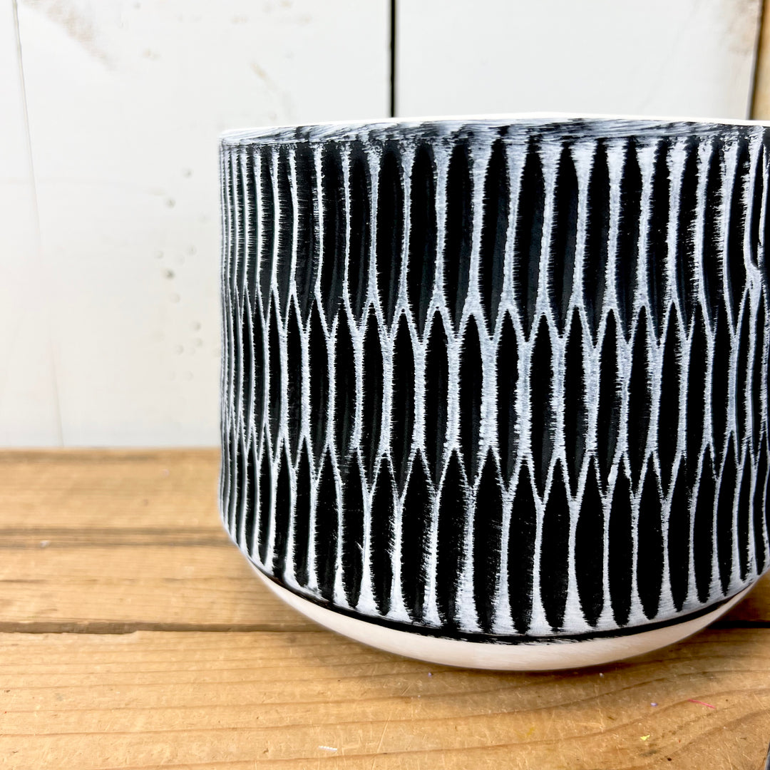 Black and White Textured Pots