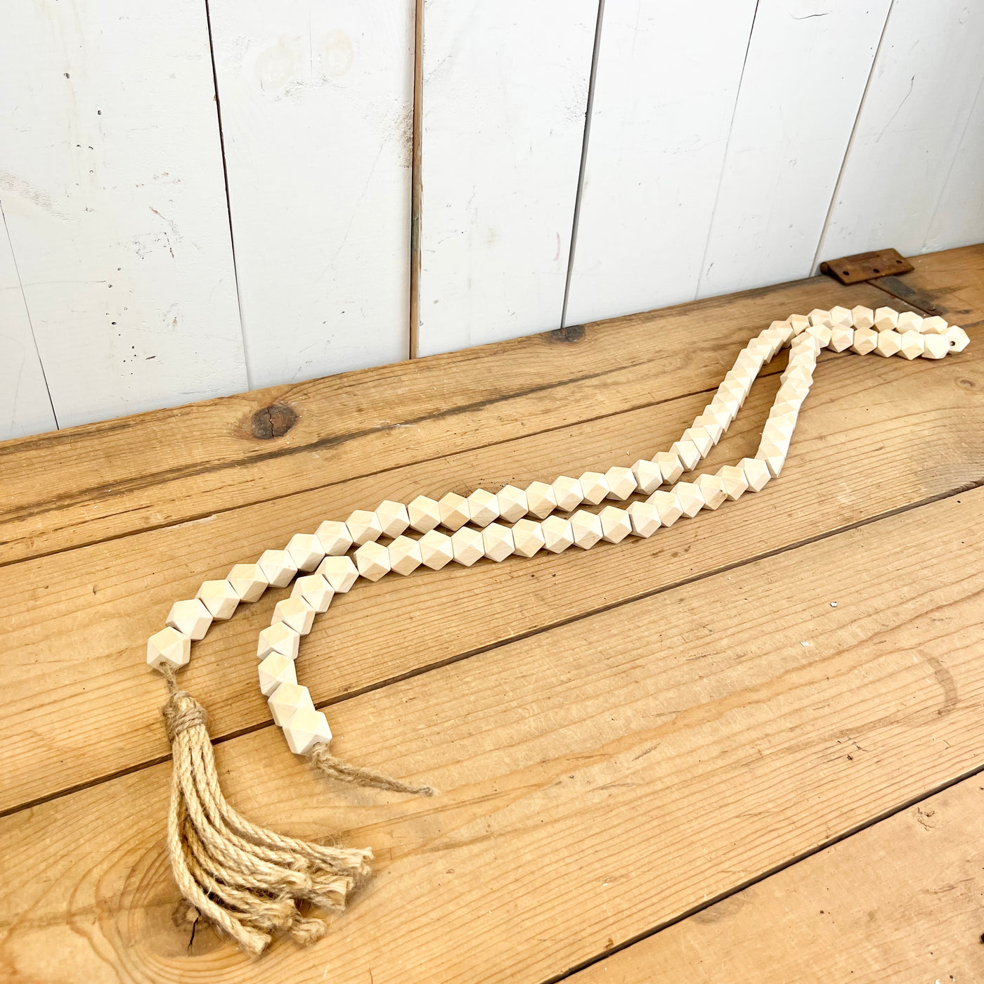Geometric Bead Garland with Tassel