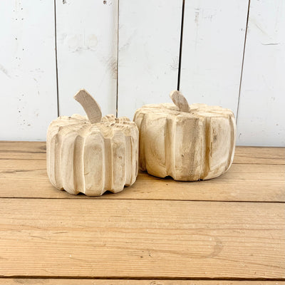 Carved Wood Pumpkins
