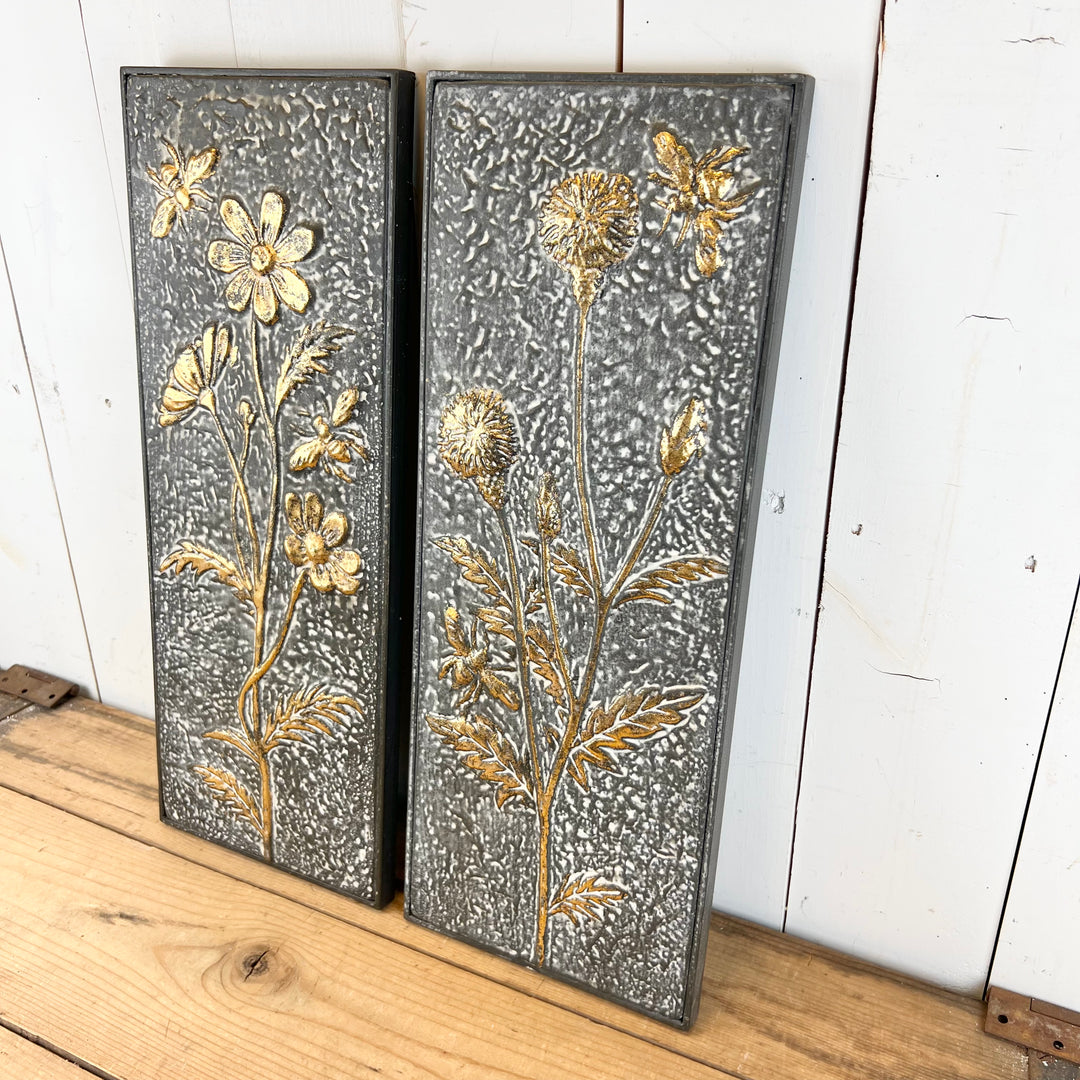 Embossed Metal and Gold Wall Prints