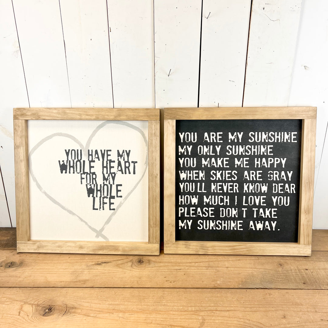 Square Wood Framed Canvas Prints - Four Styles