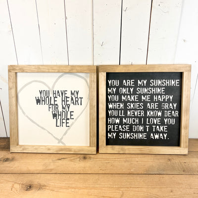Square Wood Framed Canvas Prints - Four Styles